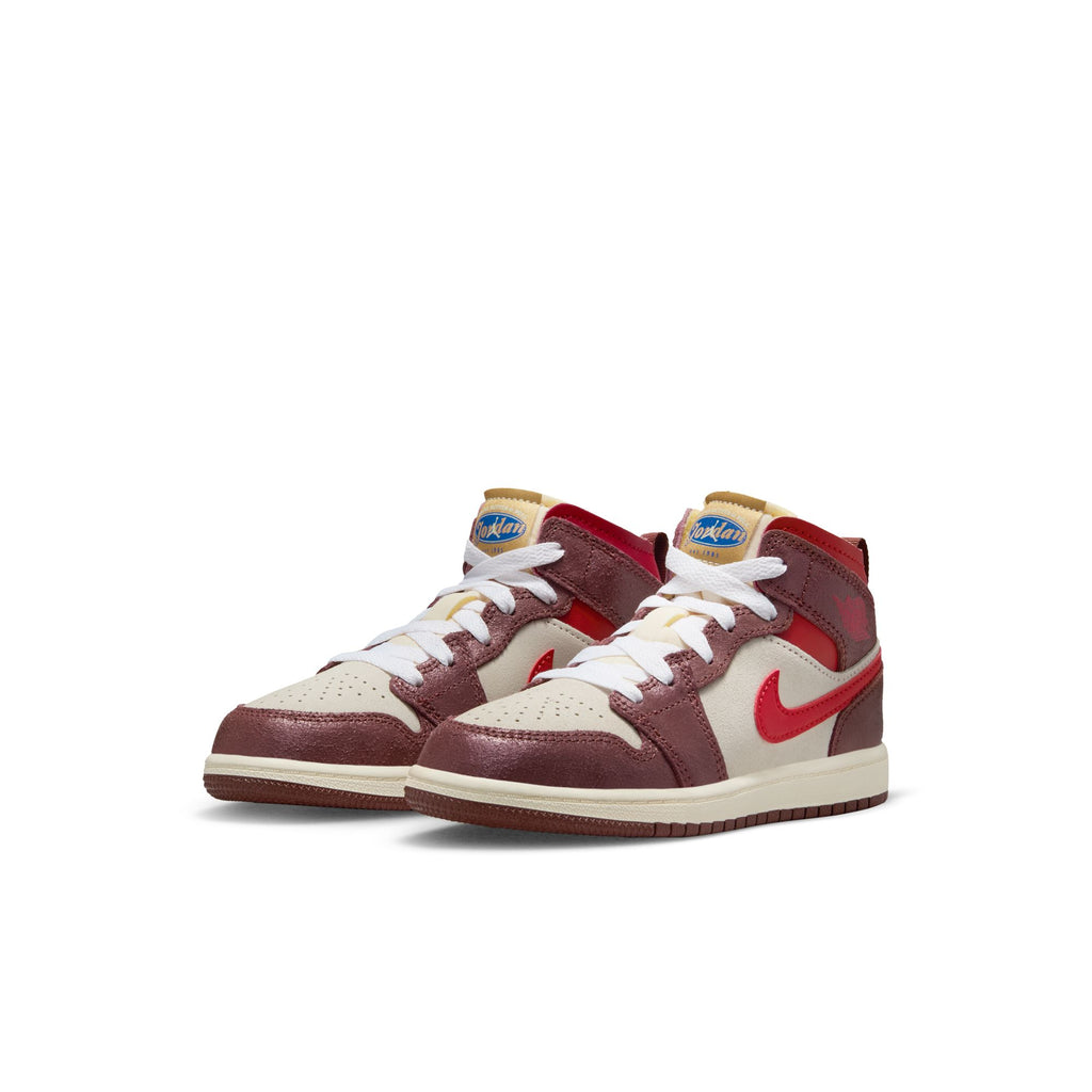 Sneakers Jordan Mid Rouge Bordeaux Air Jordan Mid Femme Bordeaux