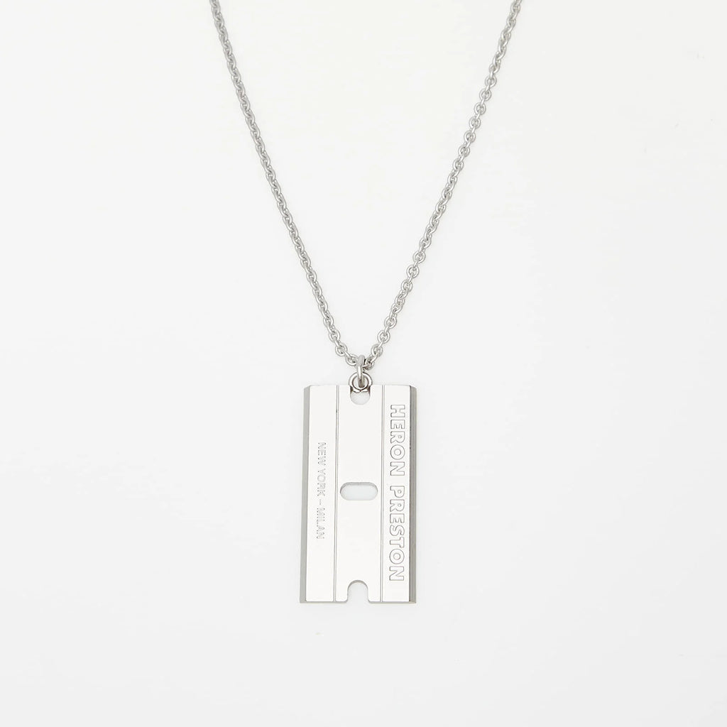 Silver razor blade pendant Clearance