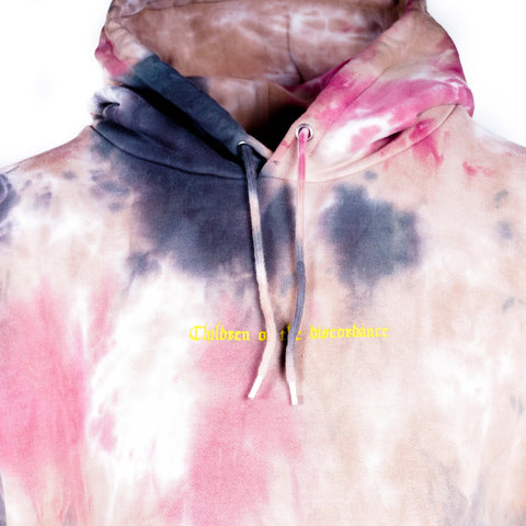 HAND DYEING & LOGO PRINT HOODIE