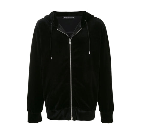 BEADED EMBROIDERY ZIP UP HOODIE