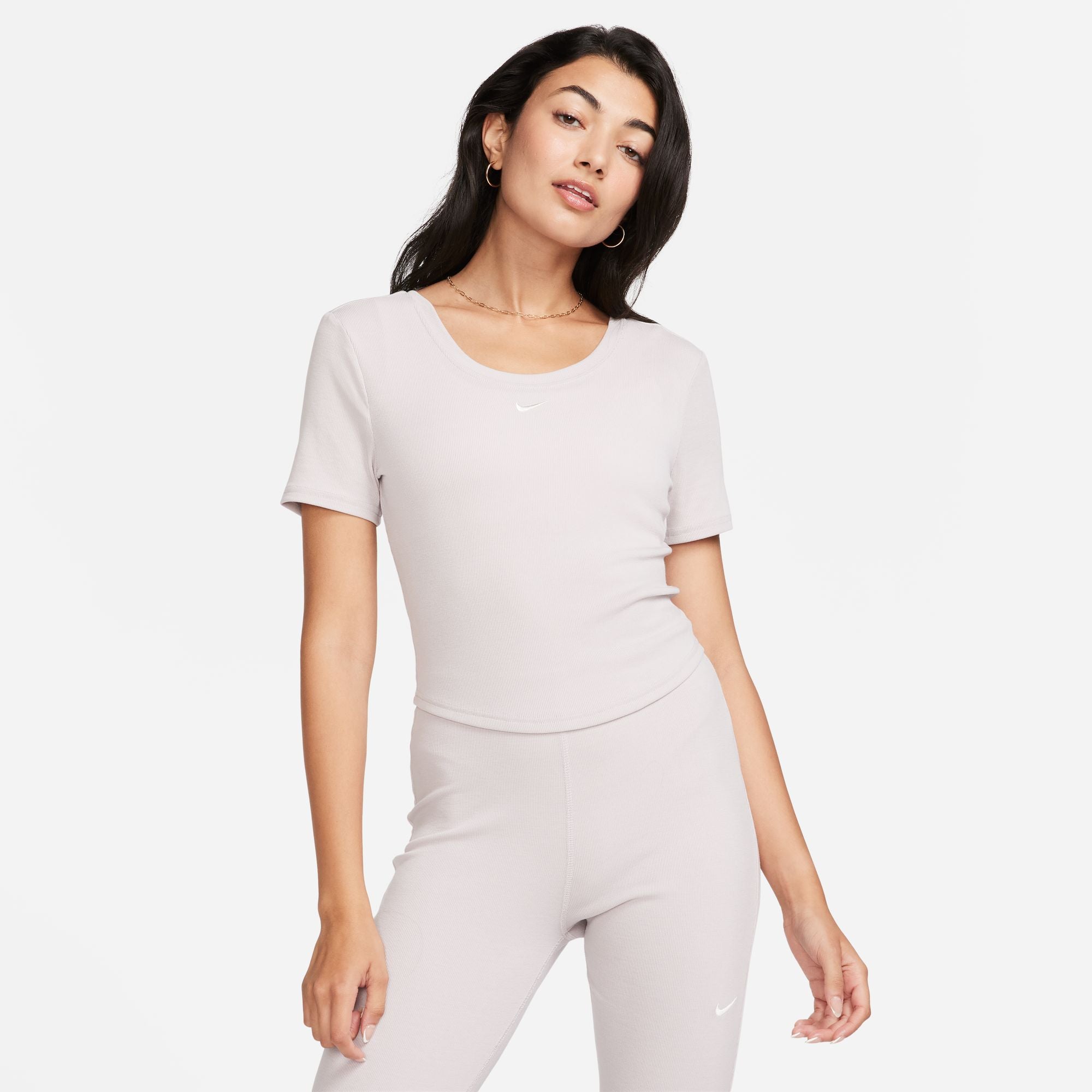 Nike Sportswear Chill Knit Women's Tight Scoop-Back Short-Sleeve Mini-Rib Top