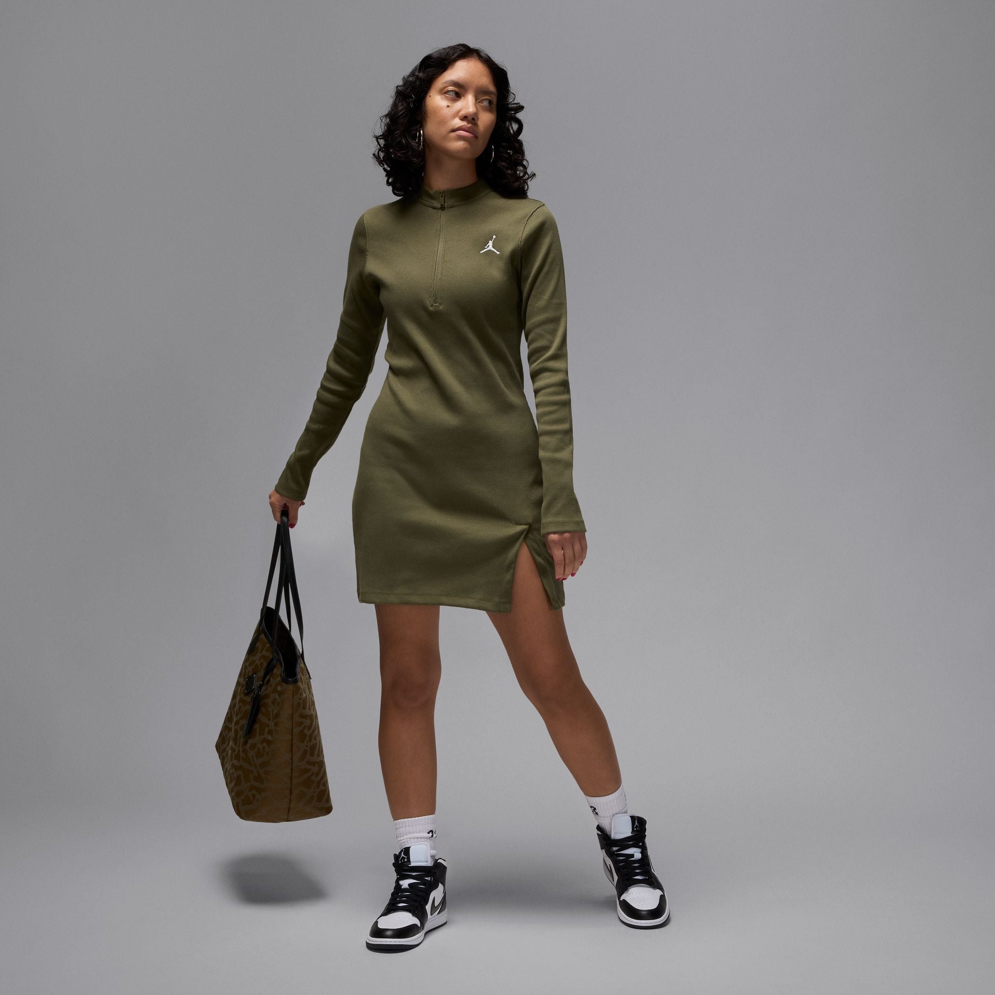 Jordan Women's 1/2-Zip Long-Sleeve Knit Dress