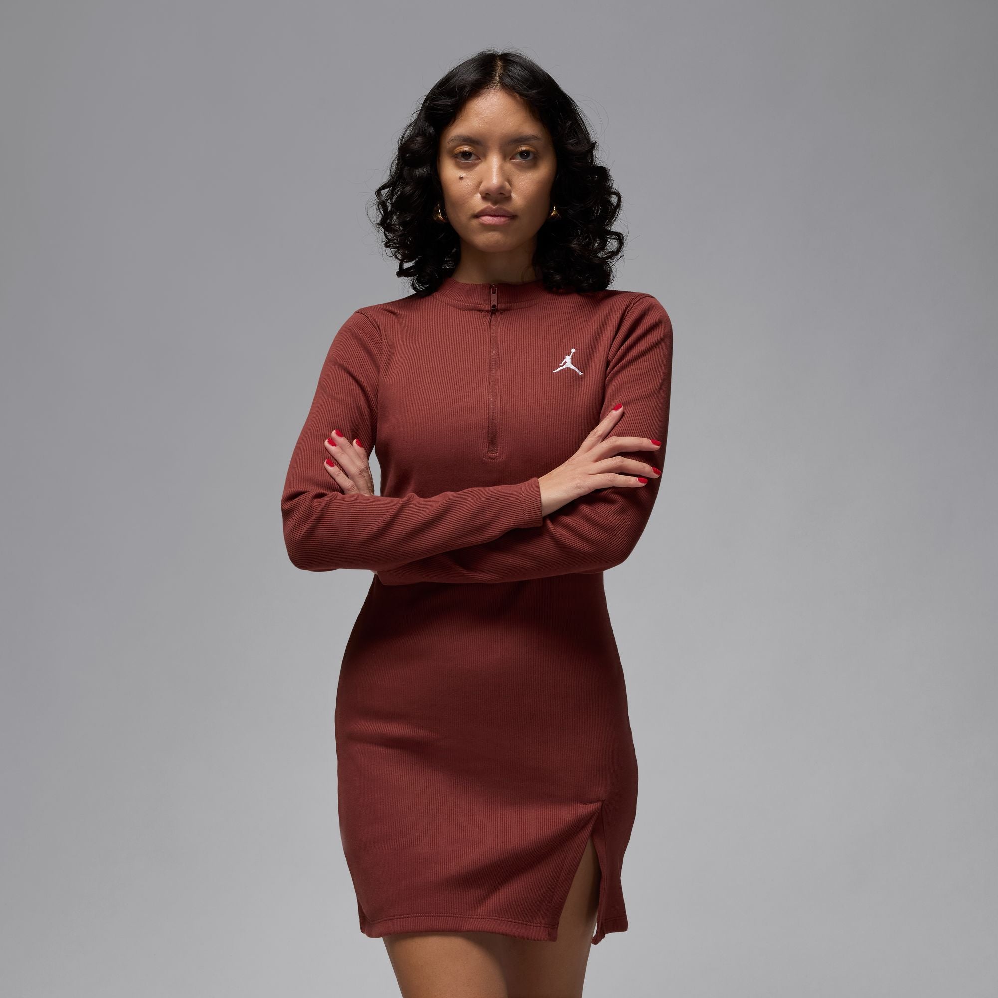Jordan Women's 1/2-Zip Long-Sleeve Knit Dress