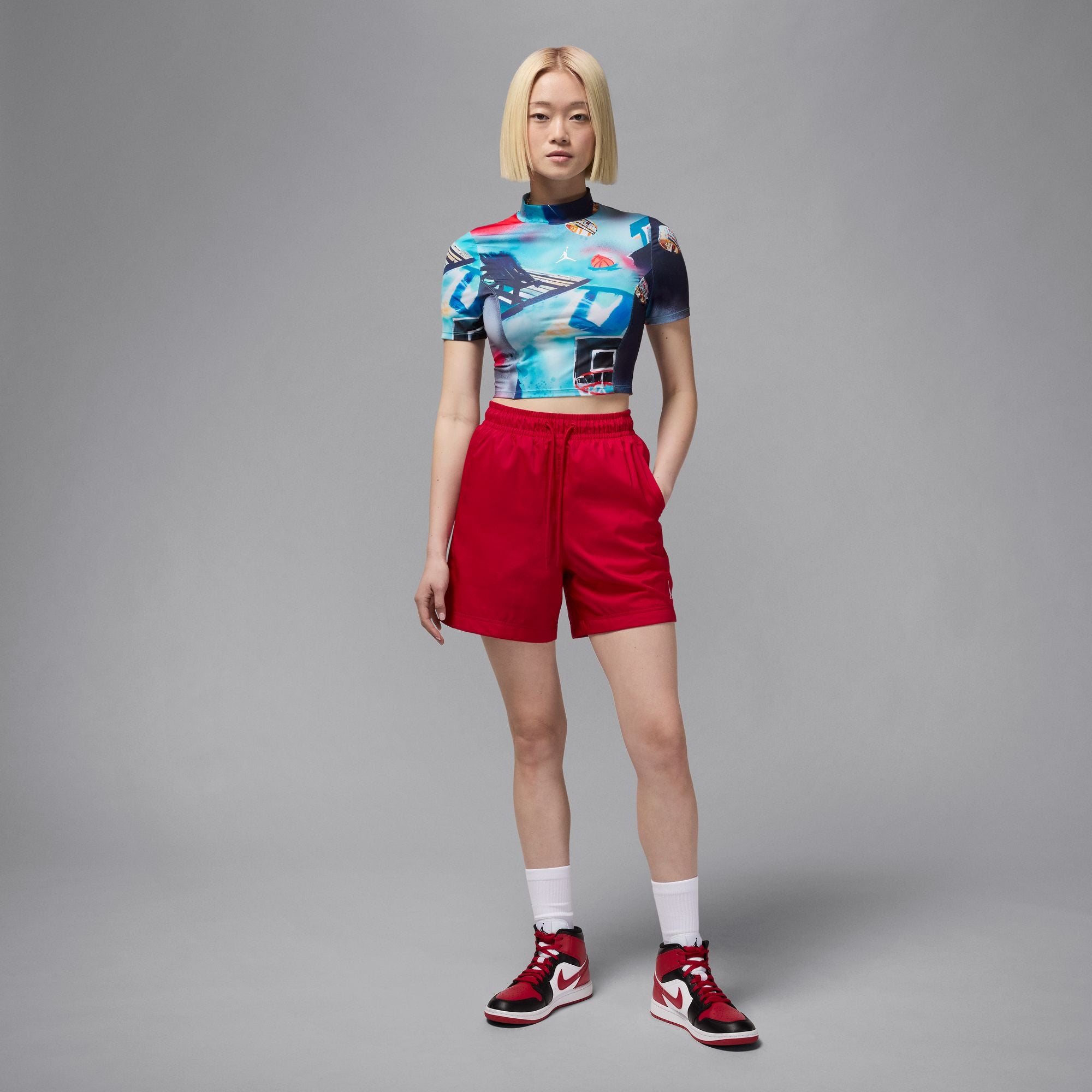 Jordan Women's Printed Short-Sleeve Knit Crop Top