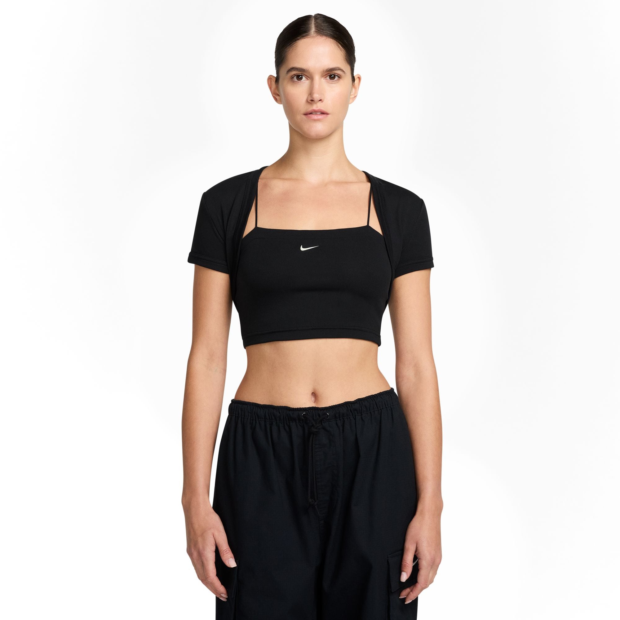 Nike Sportswear Chill Knit Women's Tight Cropped Mini-Rib 2-in-1 Top