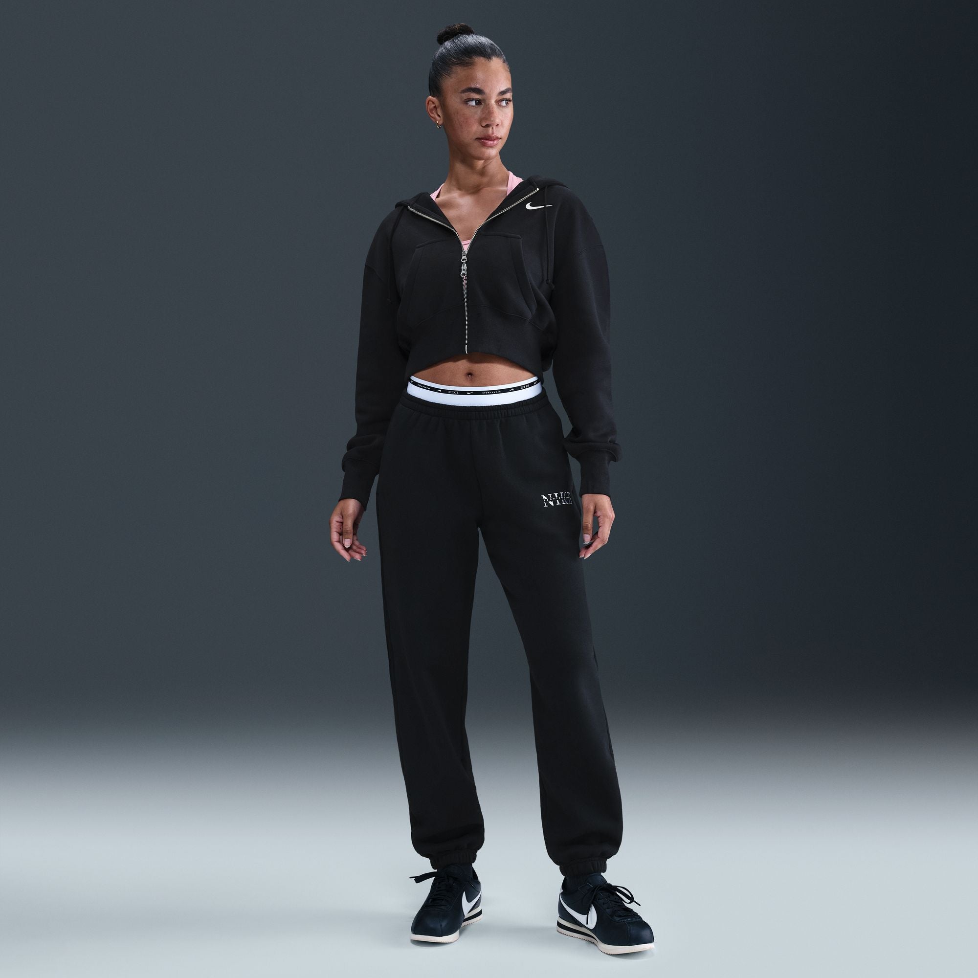 Nike Sportswear Phoenix Fleece Women's Loose Full-Zip Cropped Hoodie