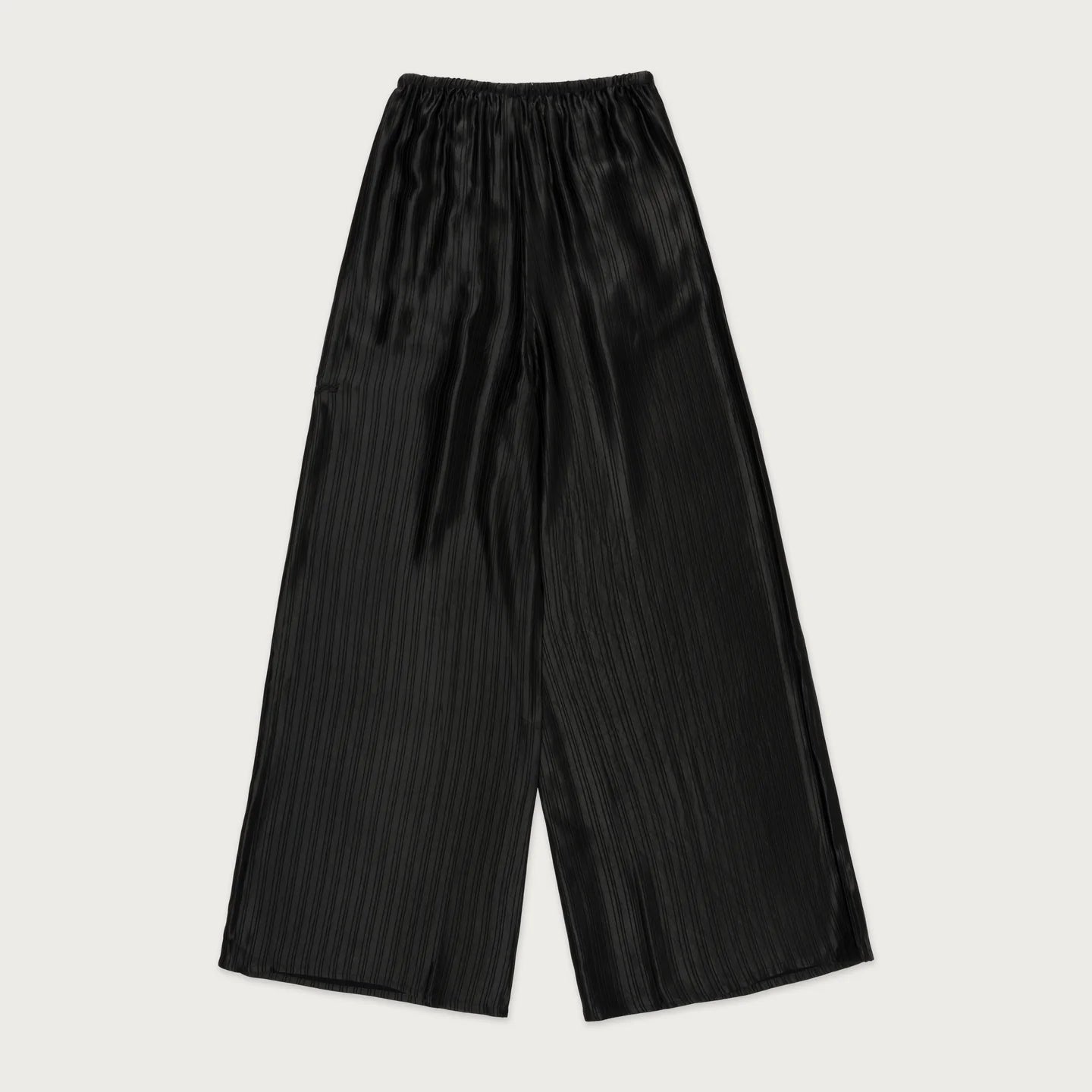 LOOSE SATIN STRIPE WIDE LEG