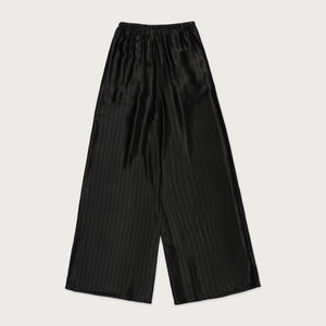 LOOSE SATIN STRIPE WIDE LEG