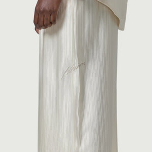 LOOSE SATIN STRIPE WIDE LEG