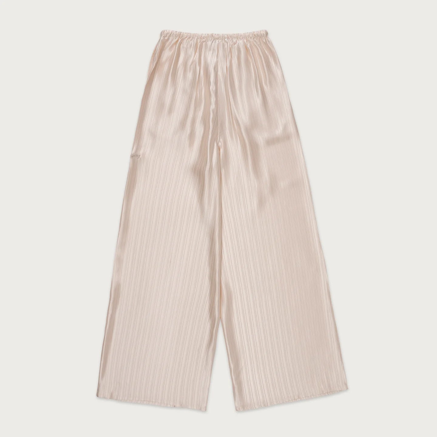 LOOSE SATIN STRIPE WIDE LEG