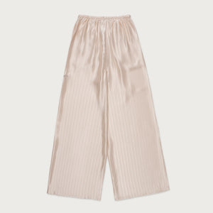 LOOSE SATIN STRIPE WIDE LEG