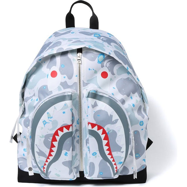 BAPE Grey Aurora Shark Backpack - Black