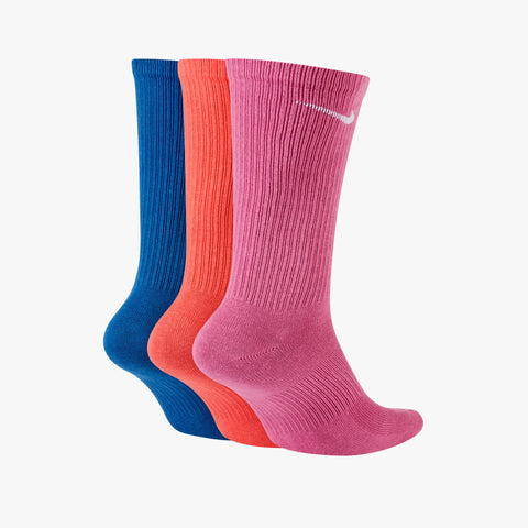 Nike Everyday Plus Lightweight Women's Training Crew Socks (3 Pairs Blue/Orange/Pink)
