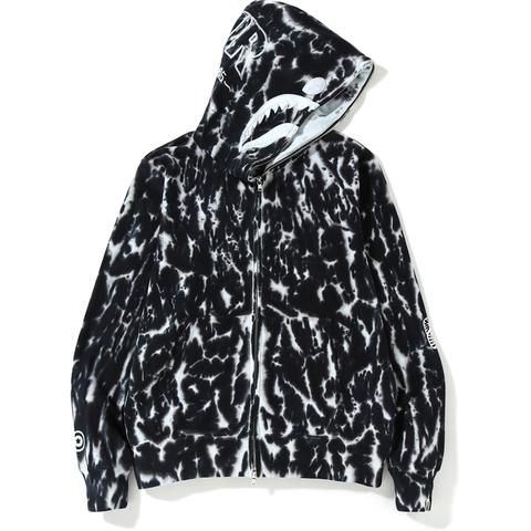 BAPE TIE DYE SHARK WIDE FULL ZIP HOODIE
