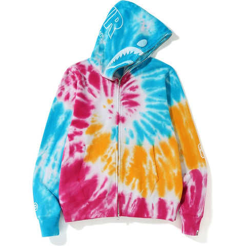 BAPE TIE DYE SHARK WIDE FULL ZIP HOODIE