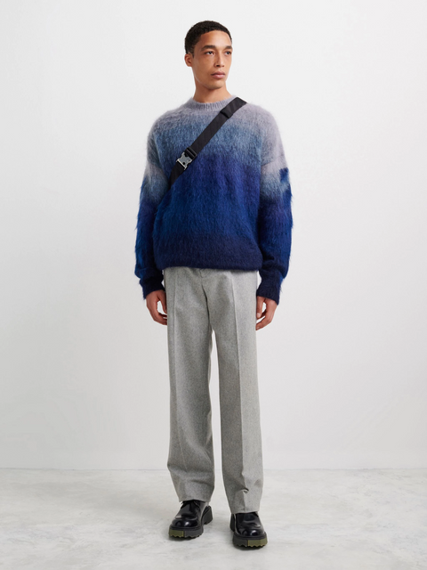 DIAG BRUSHED KNIT CREWNECK