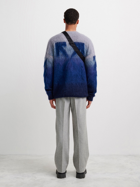 DIAG BRUSHED KNIT CREWNECK