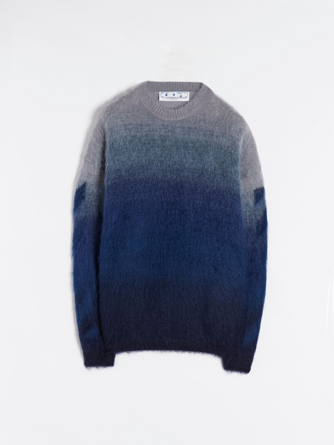 DIAG BRUSHED KNIT CREWNECK