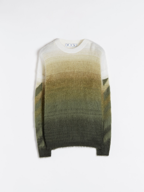 DIAG BRUSHED KNIT CREWNECK