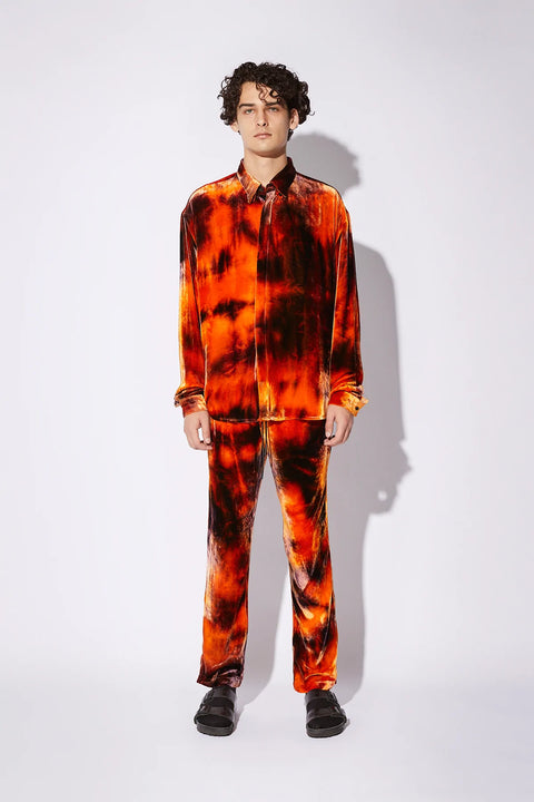 SHAY TIE DYE VELVET SHIRT